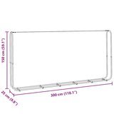  Stalak za drva za ogrjev 300x25x150 cm Pocinčani čelik | shoptok.hr