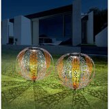 Globo Solarna svetilka Deko Metal (LED, ø30 cm, IP44, srebrna) | Shoptok.si