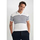 Defacto Slim Fit Polo Neck Striped Short Sleeve Knitwear T-Shirt cene