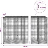  Gabion s žicom debljine 3 5 mm i mrežom 5x5 cm 750x50x150 cm - 50 cm 150 cm 750 cm | shoptok.hr