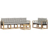 vidaXL Zunanja garnitura za sedenje 7 pcs Bela in svetlo siva, (5000271985) | Shoptok.si
