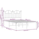  Metalni okvir za krevet s uzglavljem bijeli 120x200 cm | shoptok.hr