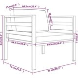 vidaXL Enosed 2 kosa z blazinami aluminij antraciten | Shoptok.si