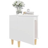 vidaXL noćni ormarić s nogama od masivnog drva bijeli 40 x 30 x 50 cm | shoptok.hr