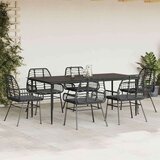 vidaXL 7-dijelni vrtni blagovaonski set s jastucima crno | shoptok.hr
