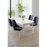 Hanah home trpezarijski set Nola, sto na razvlačenje i 4 stolice, bela ploča, antracit tkanina Babyface | Eponuda.com