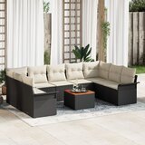 vidaXL set od 10 vrtnih sofa s jastučićima crni poli rattan akacija Cijene