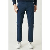 ALTINYILDIZ CLASSICS Men's Navy Blue Comfort Fit 360 Degree Flexibility in All Directions Side Pocket Trousers. cene
