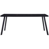  Blagovaonski stol crni 160 x 80 x 75 cm od kaljenog stakla | shoptok.hr