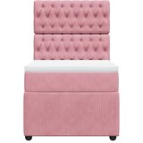 Box spring krevet s madracem ružičasti 90x190 cm baršunasti | shoptok.hr