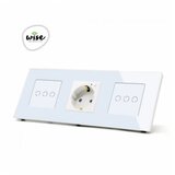 Wise modularni prekidači i utičnice – 6 tastera, 1 wifi utičnica – stakleni panel beli | ePonuda.com