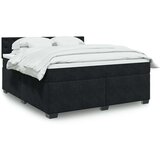 vidaXL Box spring postelja z vzmetnico črna 180x200 cm žamet | Shoptok.si