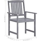  Vrtne stolice s jastucima 4 kom sive od masivnog drva bagrema | shoptok.hr