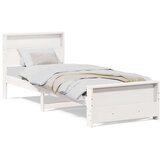  Konstrukcija postelje Bela 100 x 200 cm Trdna borovina, (5000069191) | Shoptok.si