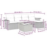 vidaXL Vrtna garnitura - 6-dijelni set vrtnih sofa s jastucima crni od poliratana - Crna sa spremištem 5 | shoptok.hr