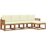  Set vanjskih sofa 5 pcs Prirodna i krem Čvrsto drvo akacije | Eponuda.ba