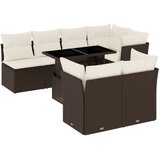  8-dijelni set vrtnih sofa s jastucima smeđi od poliratana | shoptok.hr