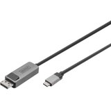 Digitus DB-300334-010-S DisplayPort / USB-C® adapter [1x USB-C® - 1x muški konektor DisplayPort] crna sa zaštitom, okrugli 1 m | Eponuda.ba