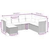  7-dijelni set vrtnih sofa s jastucima bež od poliratana | shoptok.hr