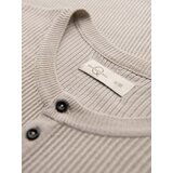 Ombre Men's ribbed sweater with buttons at the neckline - beige | shoptok.hr