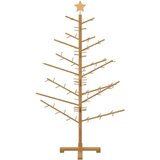 vidaXL Drveno božićno drvce s stalakom Smeđa 150 cm Masivna borovina | shoptok.hr