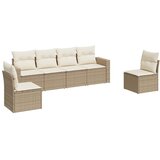  6-dijelni set vrtnih sofa s jastucima bež od poliratana | shoptok.hr