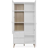 MID.YOU VITRINA, bela, barve hrasta | Shoptok.si