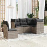 Maison Chic Seti vrtnega pohištva - Vrtna garnitura - Vrtni pohištvo set 5-delna z blazinami siv poli ratan, (21818135) | Shoptok.si