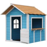 GINGER dečija drvena kućica za igru – za igranje uloga, dvorište i baštu, plava, 118×138×132,5 ( WKP-1113 ) | Eponuda.com