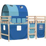  Dječji krevet na kat s tunelom plavi 90x200 cm masivna borovina | shoptok.hr