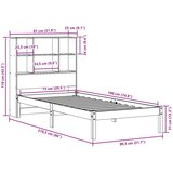vidaXL Knjižna postelja brez vzmetnice vošč. rjava 75x190 cm borovina | Shoptok.si