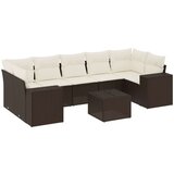 vidaXL 8-dijelni set vrtnih sofa s jastucima smeđi od poliratana | shoptok.hr