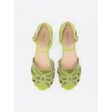 Shelvt Women's green sandals with cubic zirconia | Shoptok.si