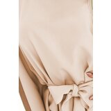 Numoco 287-38 SOFIA Butterfly dress with tie at the waist - dark beige | Shoptok.si