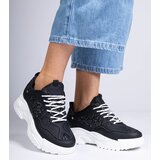 Gemre Caraballo women's black sneakers with glitter inserts | Shoptok.si
