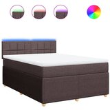 vidaXL Krevet s oprugama i madracem tamnosmeđi 140x200 cm tkanina | shoptok.hr