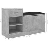 vidaXL klop za čevlje betonsko siva 94,5x31x57 cm iverna plošča | Shoptok.si