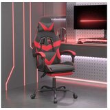  Vrtljiv gaming stol z oporo za noge črno in rdeče umetno usnje | Shoptok.si