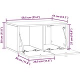  TV ormar za zid 59 5 x 41 x 30 cm Bijela Konstruirano drvo - Bijela 59 5 x 41 cm | shoptok.hr