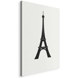  Slika - Eiffel Tower Simple Graphics in Black and White 40x60 Na talijanskom platnu | shoptok.hr