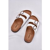 EVENTO Women's Slides On Cork Platform With Buckles White Redore | Shoptok.si