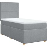 vidaXL Box spring postelja z vzmetnico svetlo siv 100x200 cm blago | Shoptok.si