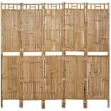 Sobna pregrada s 5 panela od bambusa 200 x 180 cm | Eponuda.com
