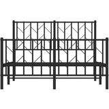 vidaXL Metalni okvir kreveta uzglavlje i podnožje crni 120x190 cm | shoptok.hr
