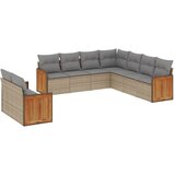  The Living Store Vrtna garnitura 9-delna z blazinami bež poli ratan - Vrtna Sedežna Garniture, (21443213) | Shoptok.si