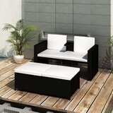Poli 4-dijelna vrtna garnitura od poliratana s jastucima crna | shoptok.hr