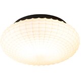 QAZQA Klasična stropna svetilka črna z opalnim steklom 23 cm IP44 - Nohmi Cene