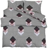  Set posteljine za poplun sivi 260 x 240 cm pamučni | shoptok.hr