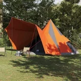 šator s krovom Siva i narančasta 510 x 690 x 330 cm taft