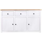 vidaXL Komoda bela 135x40x80 cm trdna borovina Panama Range | Shoptok.si